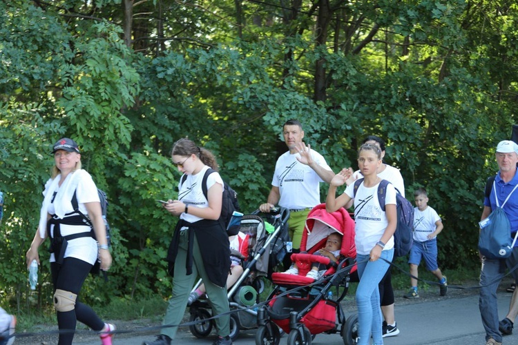 30. Pielgrzymka Diecezji Bielsko-Żywieckiej na Jasną Górę - grupy hałcnowskie na trasie