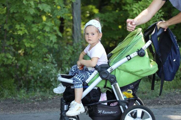 30. Pielgrzymka Diecezji Bielsko-Żywieckiej na Jasną Górę - grupy hałcnowskie na trasie