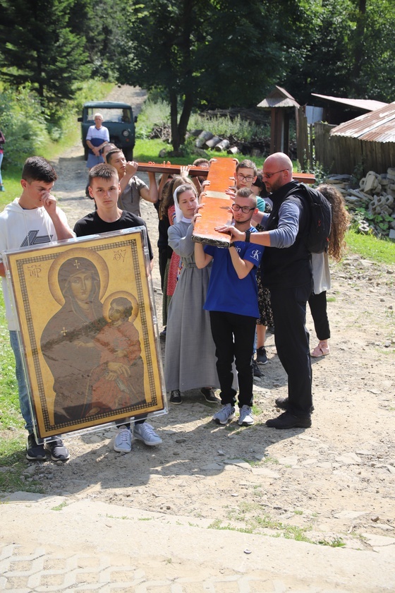 Powitanie symboli ŚDM na Śnieżnicy