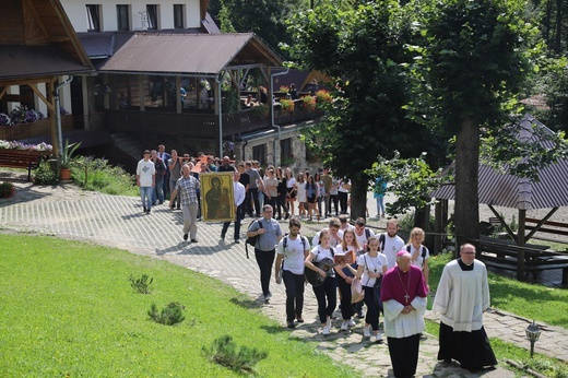 Powitanie symboli ŚDM na Śnieżnicy