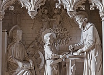 Święta Rodzina. Neogotycka rzeźba z kościoła św. Katarzyny w Mechelen.