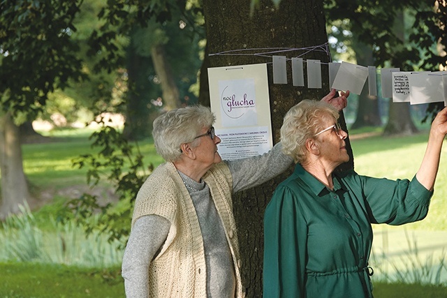 Zapisane na pocztówkach i wrzucone do „skrzynek skojarzeń” wspomnienia można było zobaczyć w parku sadłowskim.