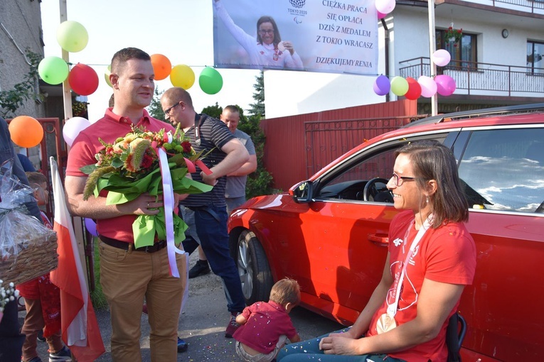 Powitanie Renaty Kałuży, brązowej medalistki z Tokio