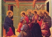 Duccio, Jezus uczy apostołów.