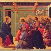 Duccio, Jezus uczy apostołów.