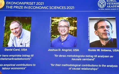 David Card, Joshua Angrist i Guido Imbens laureatami Nagrody Nobla w dziedzinie ekonomii