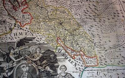 ▲	Fragment mapy Śląska z „Atlas Silesiae”, 1752 r.