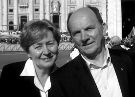 Z mężem Krzysztofem na Placu św. Piotra w Rzymie.