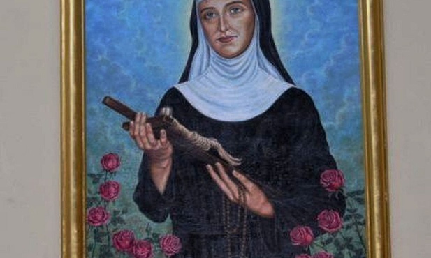 Wizerunek św. Rity z kościoła NMP Królowej Śwata w Cygańskim Lesie. Autorem jest parafianin Bogusław Maria Boba-Colin.