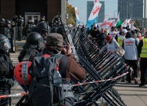 Demonstracja "Solidarności" przed TSUE