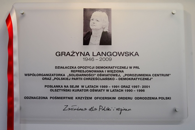 Upamiętnienie Grażyny Langowskiej