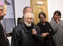 Prof. Maciej Bieniasz na otwarciu wystawy.
