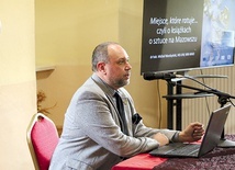 ▲	Jednym z prelegentów  był dr hab. Michał Wardzyński, redaktor naukowy wydawnictwa.