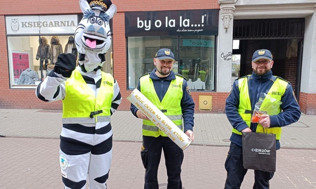 Chorzów. Zebra Basia i Straż Miejska przypominają: noś odblaski