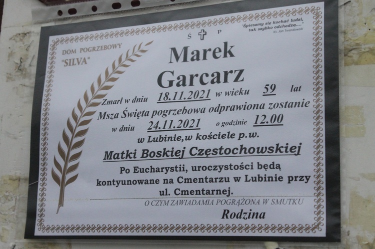 Pożegnanie śp. Marka Garcarza