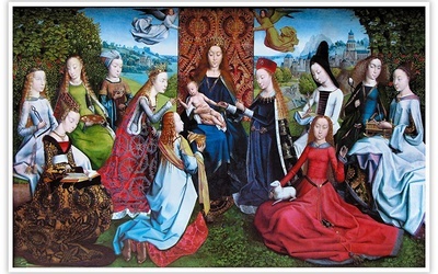 Mistrz Virgo inter Virgines
Maryja wśród  świętych dziewic
 tempera na desce, ok. 1488
Królewskie Muzeum Sztuk Pięknych, Bruksela