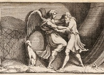 Pietro Santi Bartoli, Jakub walczący z aniołem, rycina na podstawie nieistniejącego dziś fresku  z Loggii watykańskich, 1650–1677, Metropolitan Museum of Art.