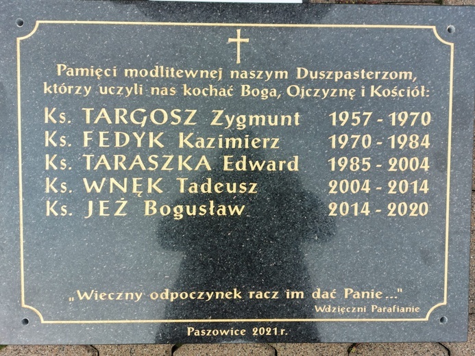 Paszowice. Tablica pamięci o proboszczach