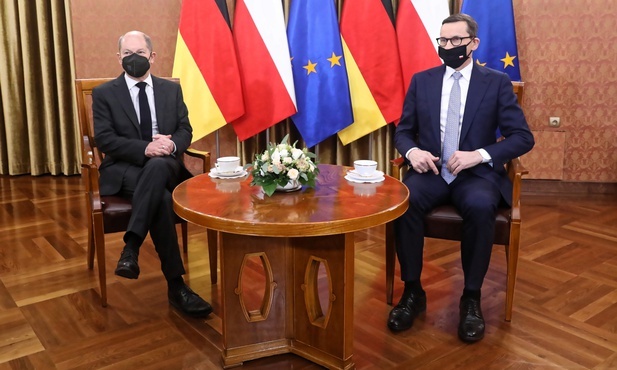Spotkanie premiera Mateusza Morawieckiego z kanclerzem Niemiec Olafem Scholzem