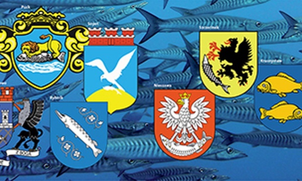 Dwa srebrne  śledzie i rybozając