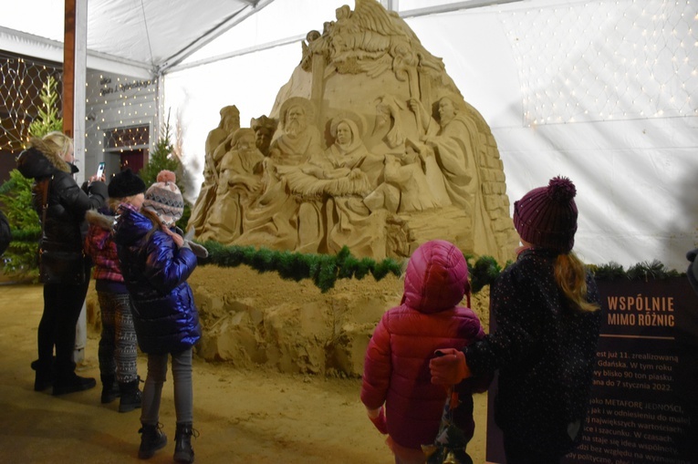Piaskowa szopka w Gdańsku 2021