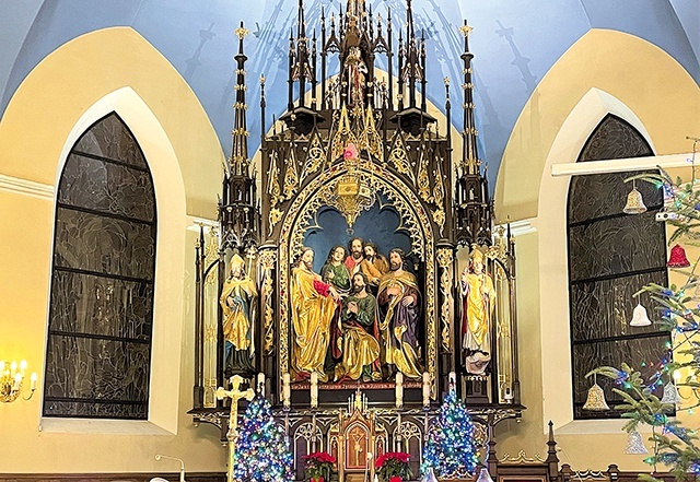 Patron świątyni w scenie spotkania z Panem Jezusem.