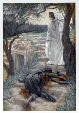 Scena spotkania Jezusa z Marią Magdaleną