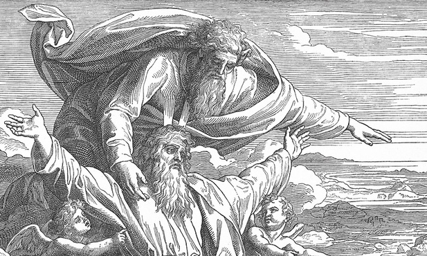 Bóg zaprowadził Mojżesza na górę Nebo i pokazał mu kraj, do którego przez 40 lat wędrował naród wybrany. Mojżesz jednak tam nie wszedł.