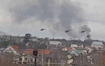 Rosyjskie śmigłowce zaatakowały lotnisko wojskowe pod Kijowem