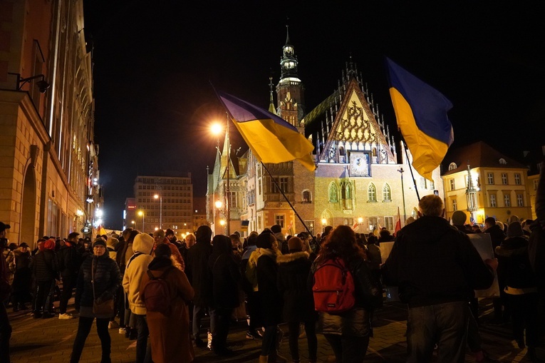 Wiec solidarności z Ukrainą we Wrocławiu