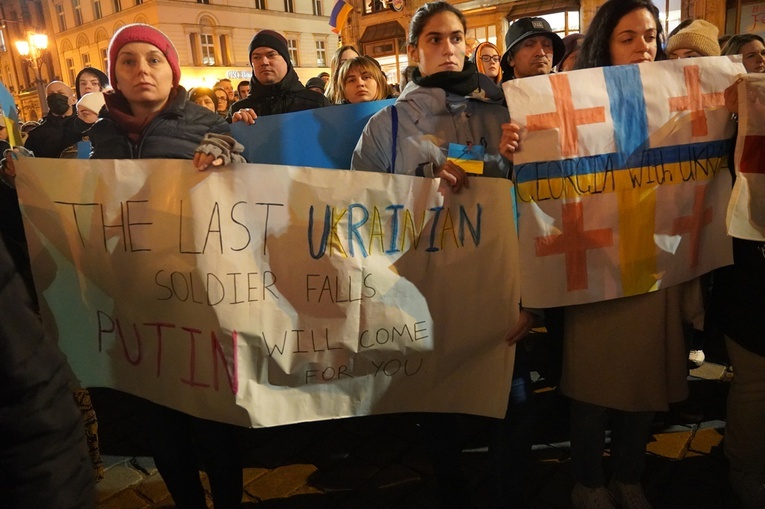 Wiec solidarności z Ukrainą we Wrocławiu