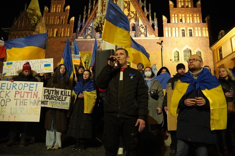Wiec solidarności z Ukrainą we Wrocławiu