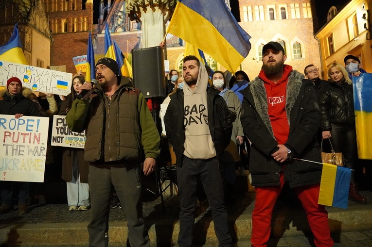 Wiec solidarności z Ukrainą we Wrocławiu