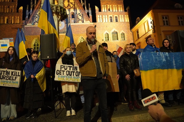 Wiec solidarności z Ukrainą we Wrocławiu