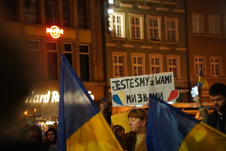 Wiec solidarności z Ukrainą we Wrocławiu