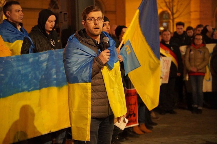 Wiec solidarności z Ukrainą we Wrocławiu