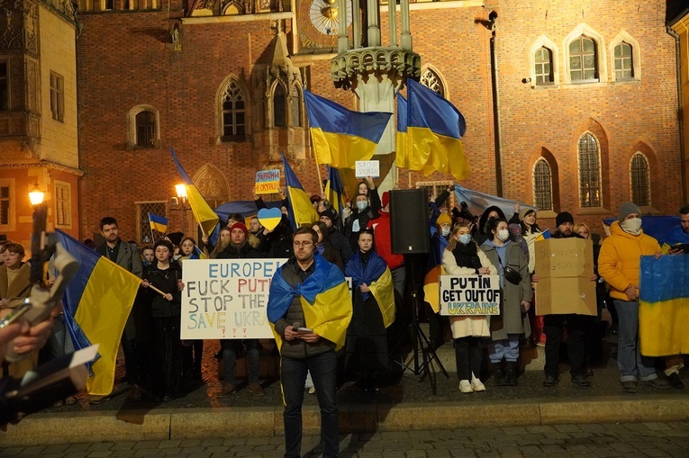 Wiec solidarności z Ukrainą we Wrocławiu