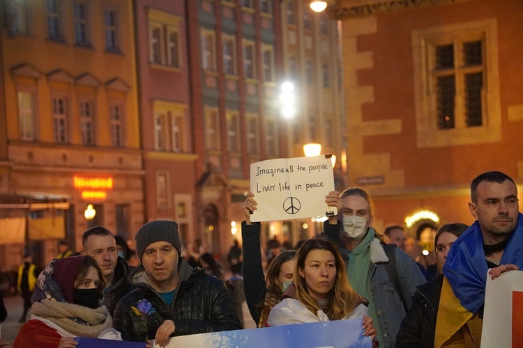 Wiec solidarności z Ukrainą we Wrocławiu