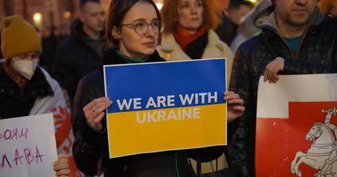 Wiec solidarności z Ukrainą we Wrocławiu