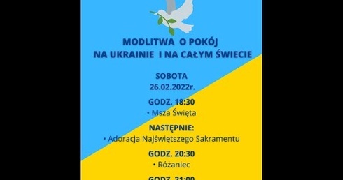 Msza św. i modlitwy za Ukrainę i o pokój - 26.02.2022
