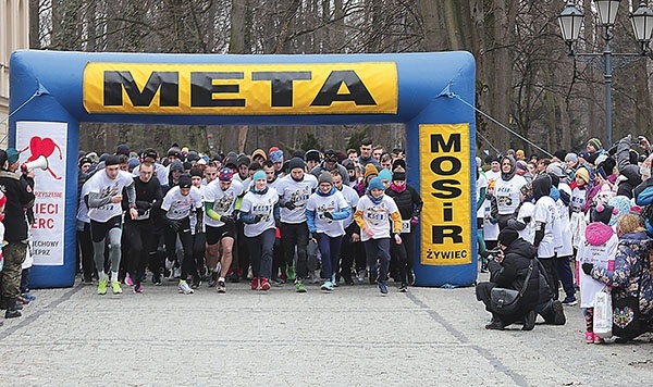 Żywieccy biegacze na starcie.