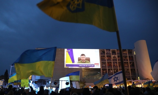 Zełenski w Knesecie: Musicie dokonać wyboru, czy popieracie Ukrainę czy Rosję