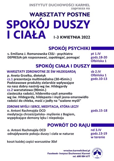 Chcesz wrócić do raju? Warsztaty postne