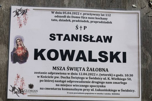 Pogrzeb Stanisława Kowalskiego, najstarszego Polaka