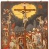 Ioannes Moskos, „Ukrzyżowanie”,  ikona, tempera  na desce 1711.  Dobry Łotr  (z lewej strony)  zwraca się do Jezusa i uzyskuje od niego zapewnienie,  że trafi do raju.