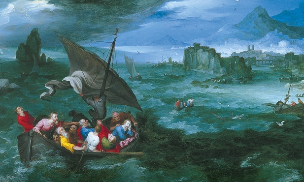 Jan Brueghel, „Burza na Jeziorze Galilejskim”.
