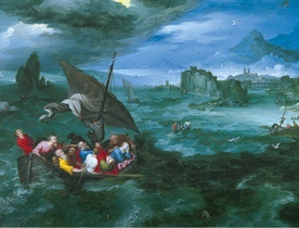 Jan Brueghel, „Burza na Jeziorze Galilejskim”.