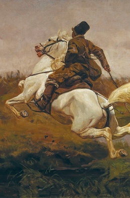 Józef Chełmoński,  „Kozak na koniu”,  olej na płótnie, 1907.