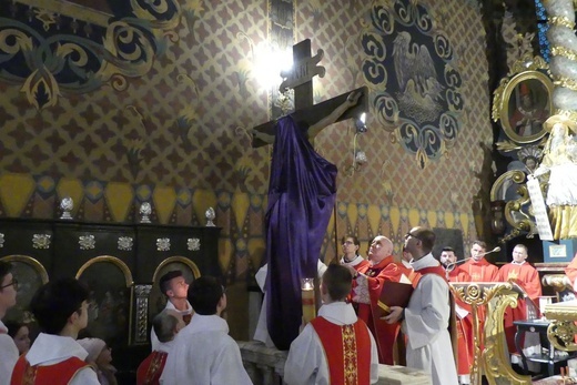 Liturgia Wielkiego Piątku w konkatedrze Narodzenia NMP w Żywcu - 2022