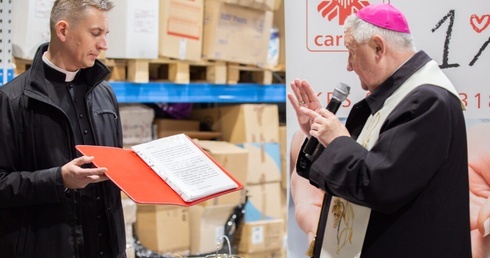 Bp Romuald Kamiński poświęcił nowy magazyn Caritas na Pradze